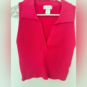 Knitted Crop Vibrant Pink Sleeveless Top No tags Never Worn
